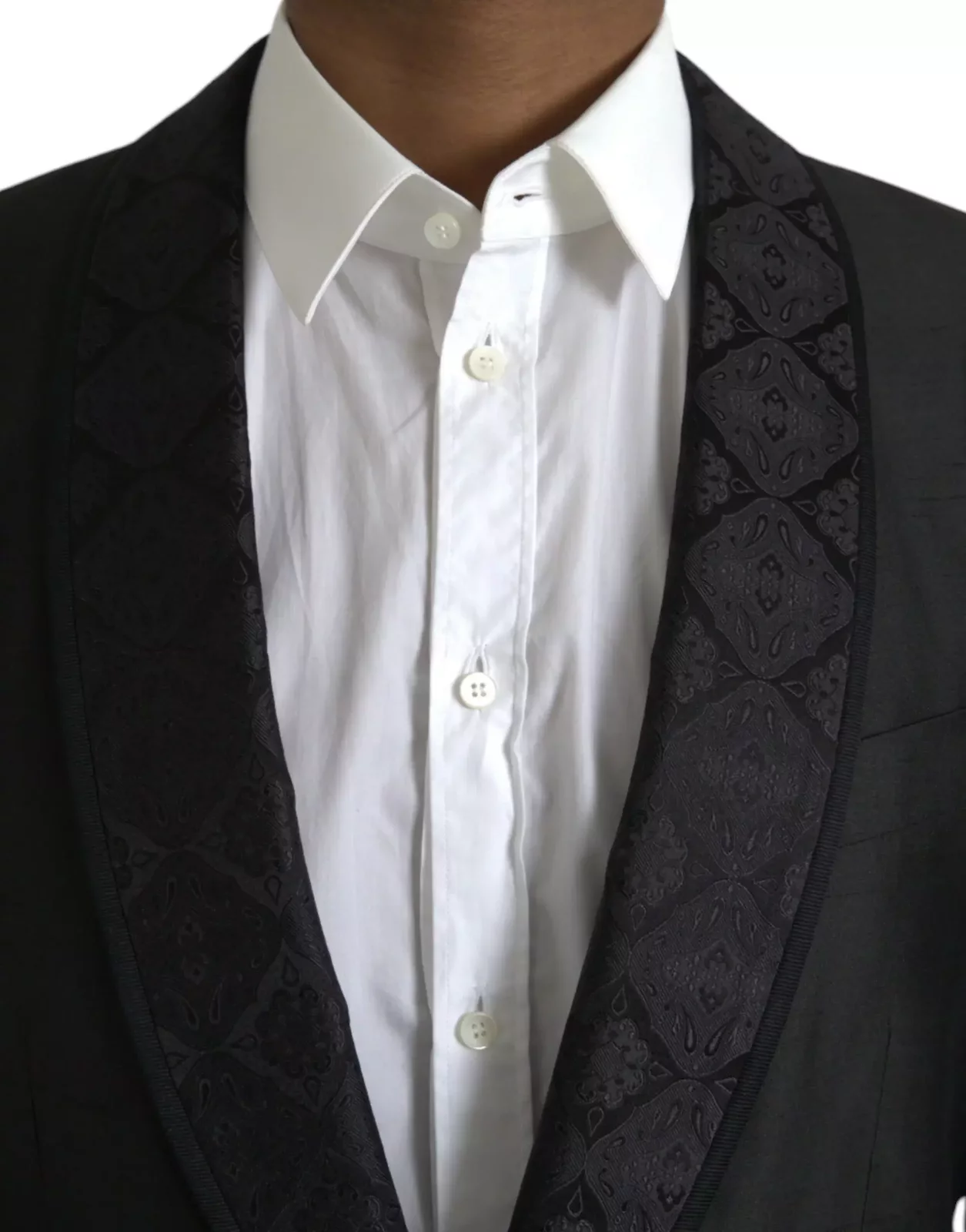 Shawl Collar Embroidered Blazer - Black / IT48 | M