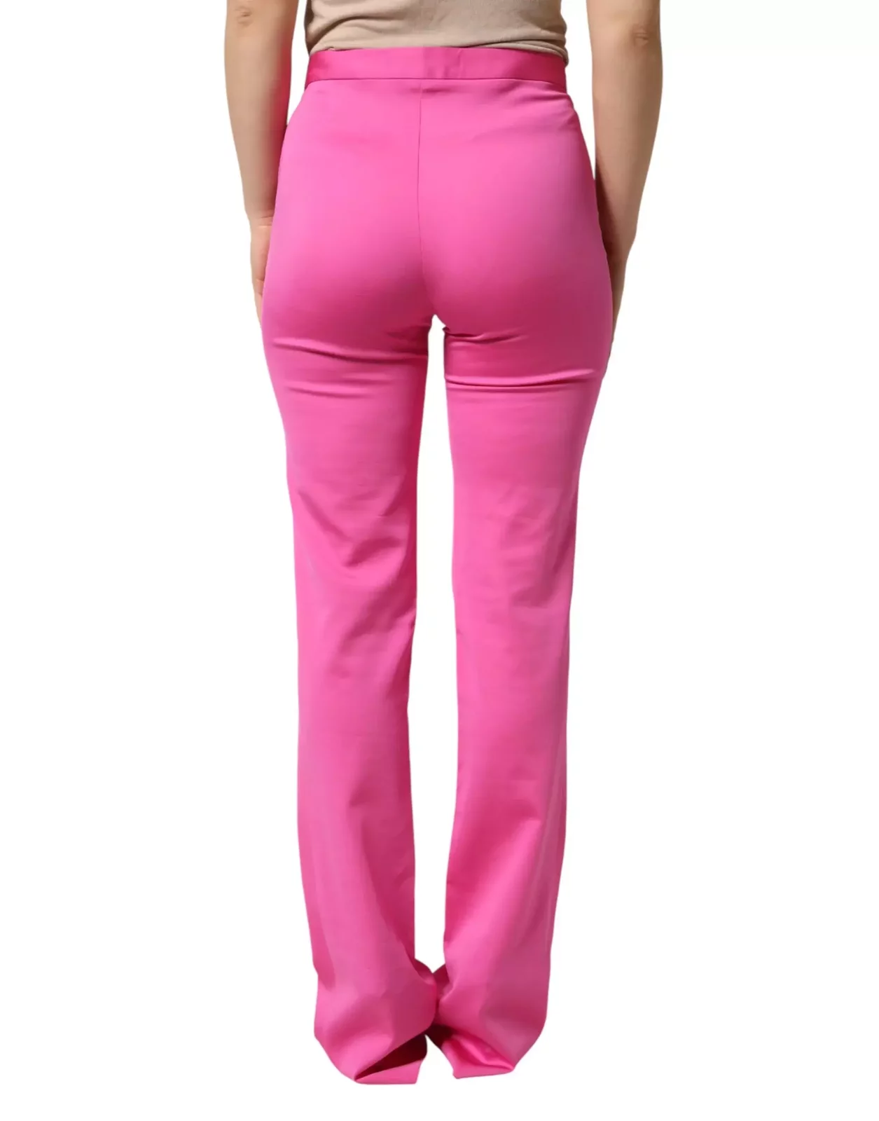 High Waist Straight Casual Trousers - Pink / IT42|M