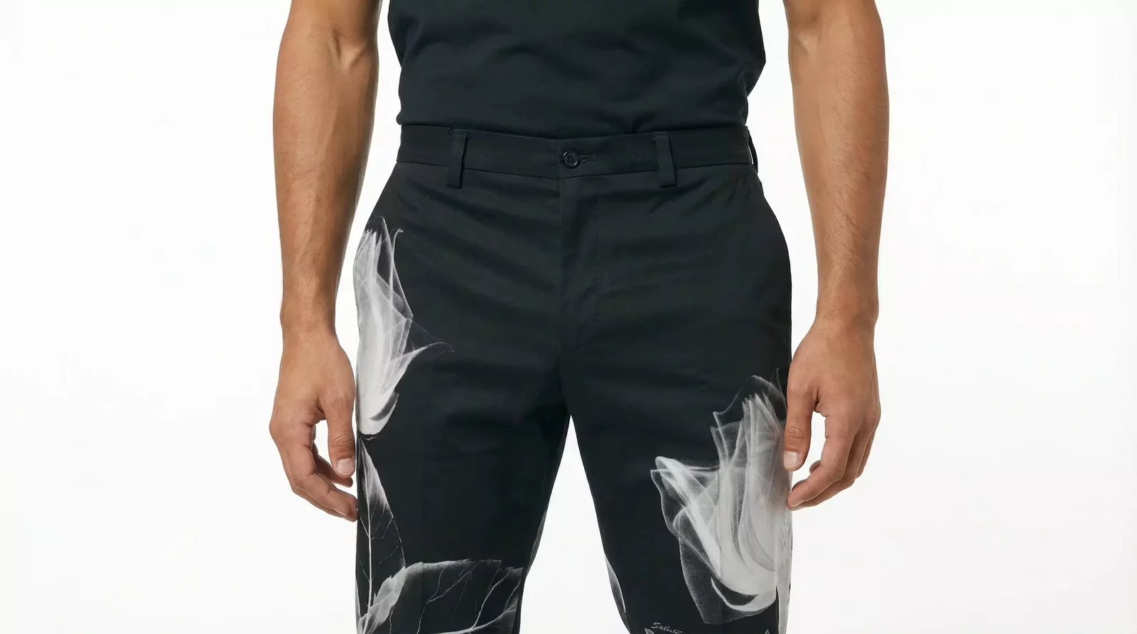 Floral Print Tailored Trousers - Black / IT48 | M