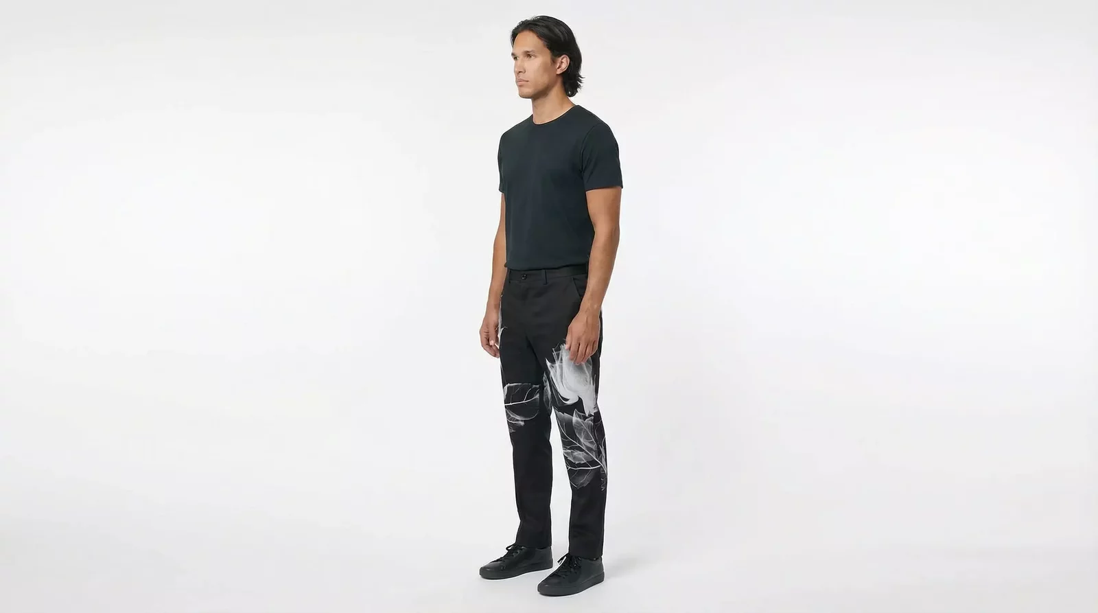 Floral Print Tailored Trousers - Black / IT48 | M
