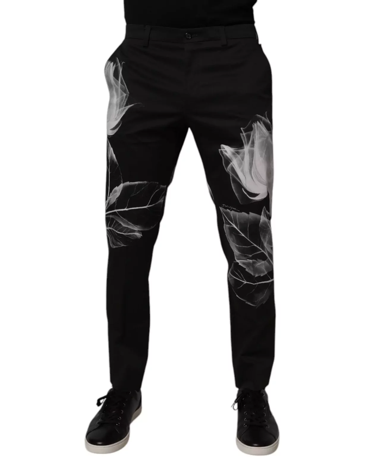 Floral Print Tailored Trousers - Black / IT48 | M