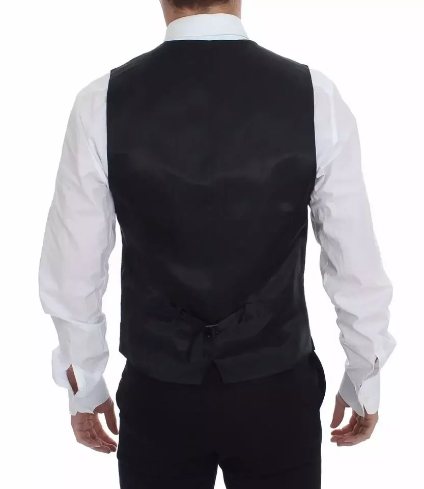 Gray Pinstripe Wool Vest - Gray / IT48 | M