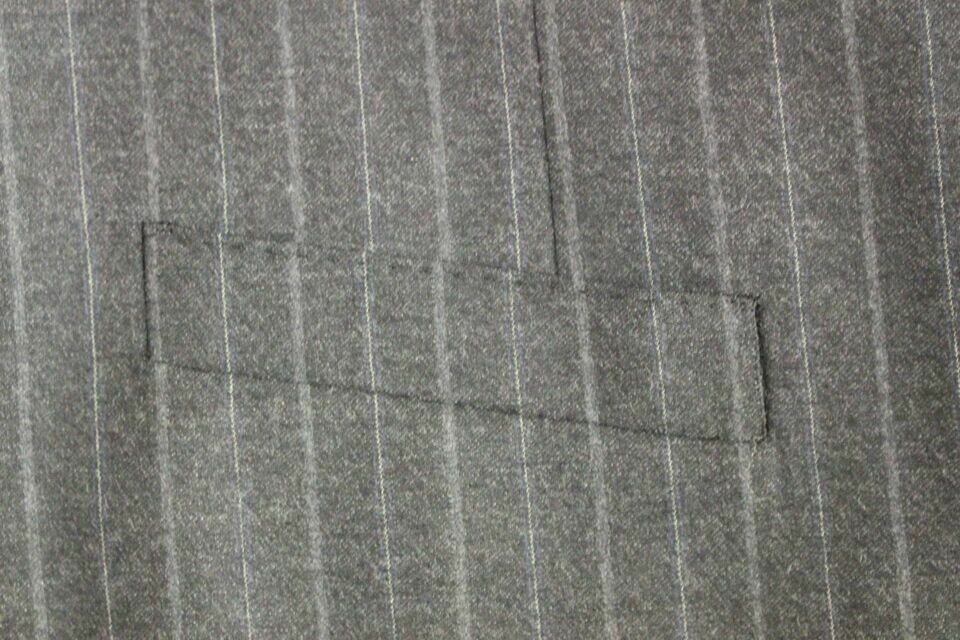 Gray Pinstripe Wool Vest - Gray / IT48 | M