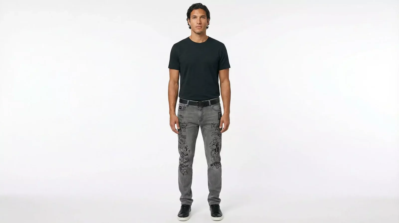 Straight Jeans Love is Love Style - Gray / IT54 | XL