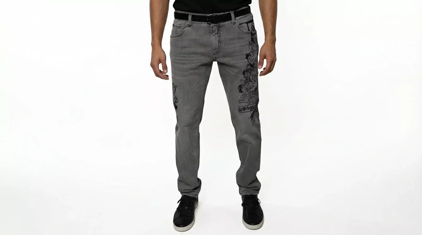 Straight Jeans Love is Love Style - Gray / IT54 | XL