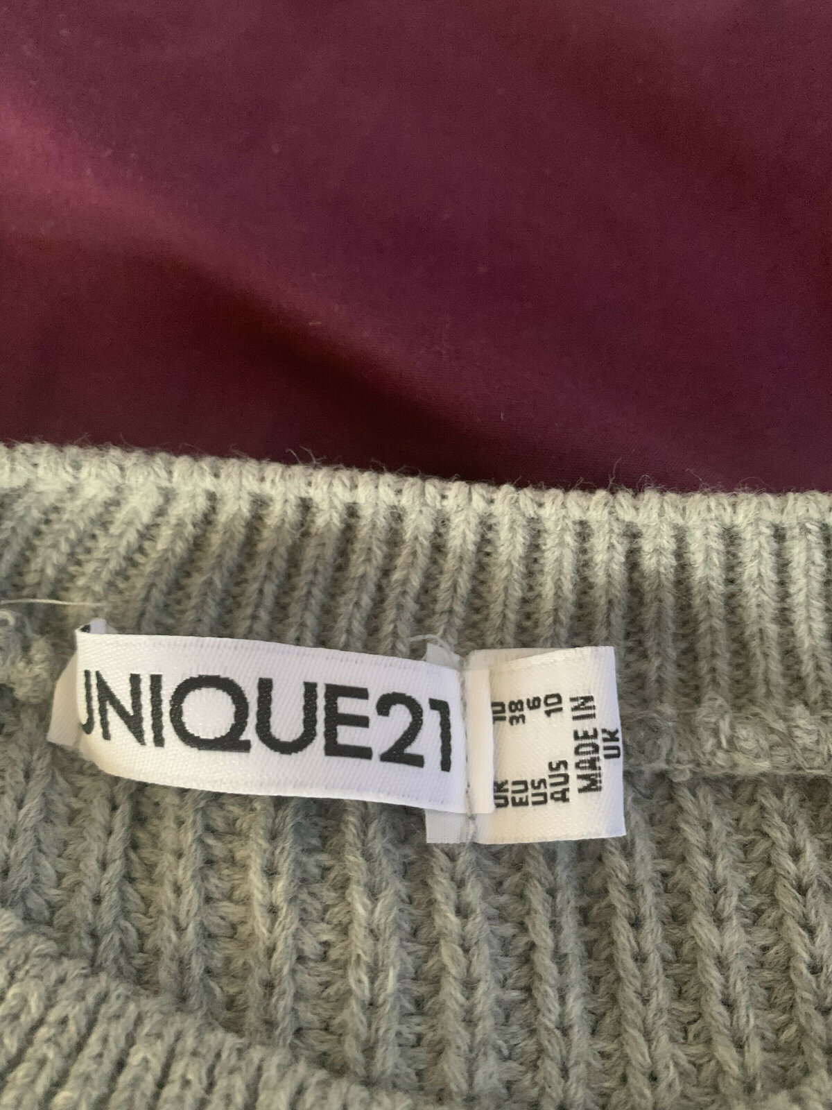 Grey cable knit jumper (M) - new