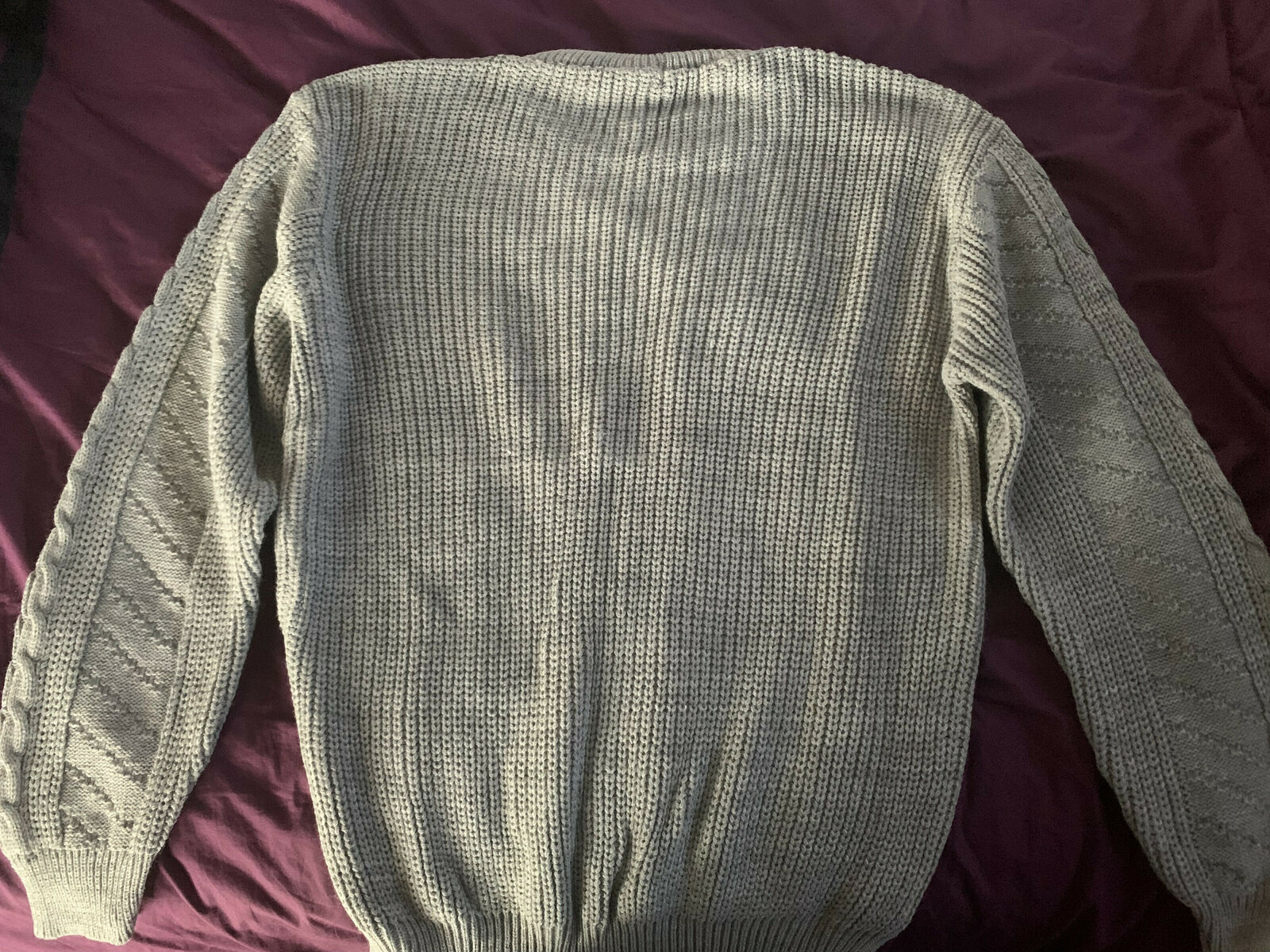Grey cable knit jumper (M) - new