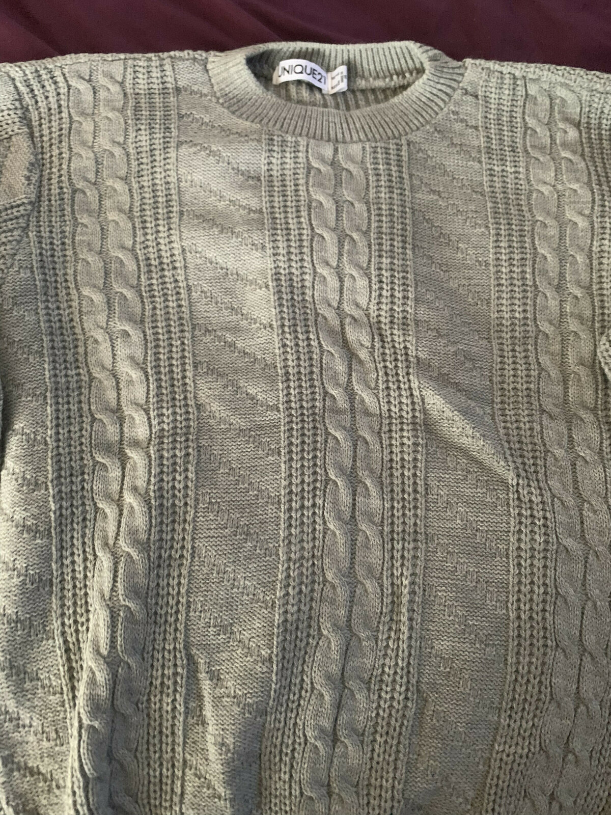 Grey cable knit jumper (M) - new