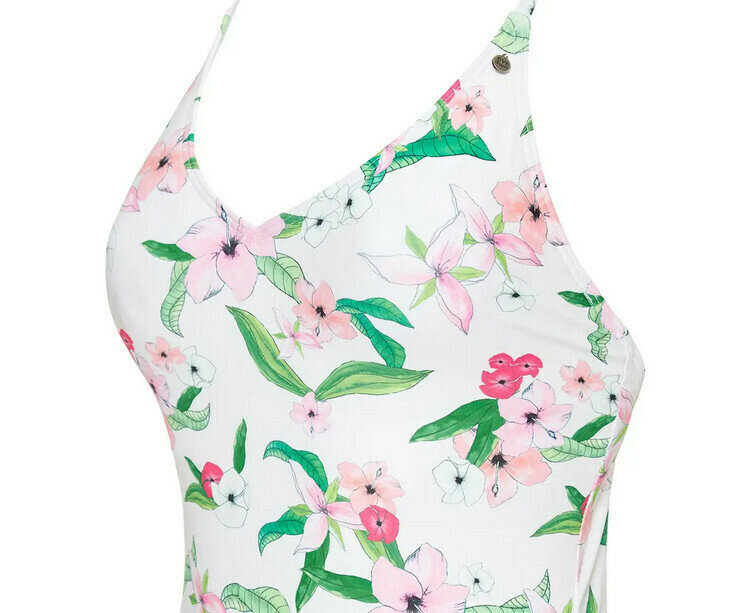 White Floral One Piece Swimsuit (S/M) - new