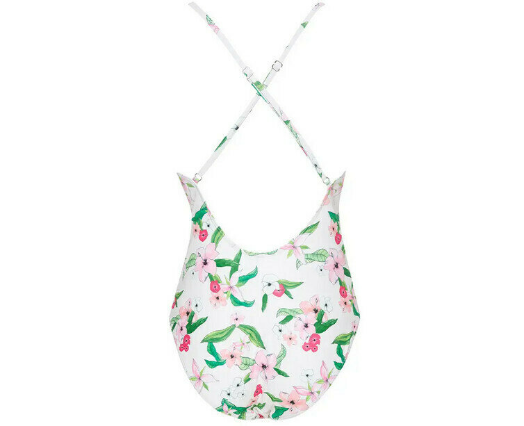 White Floral One Piece Swimsuit (S/M) - new
