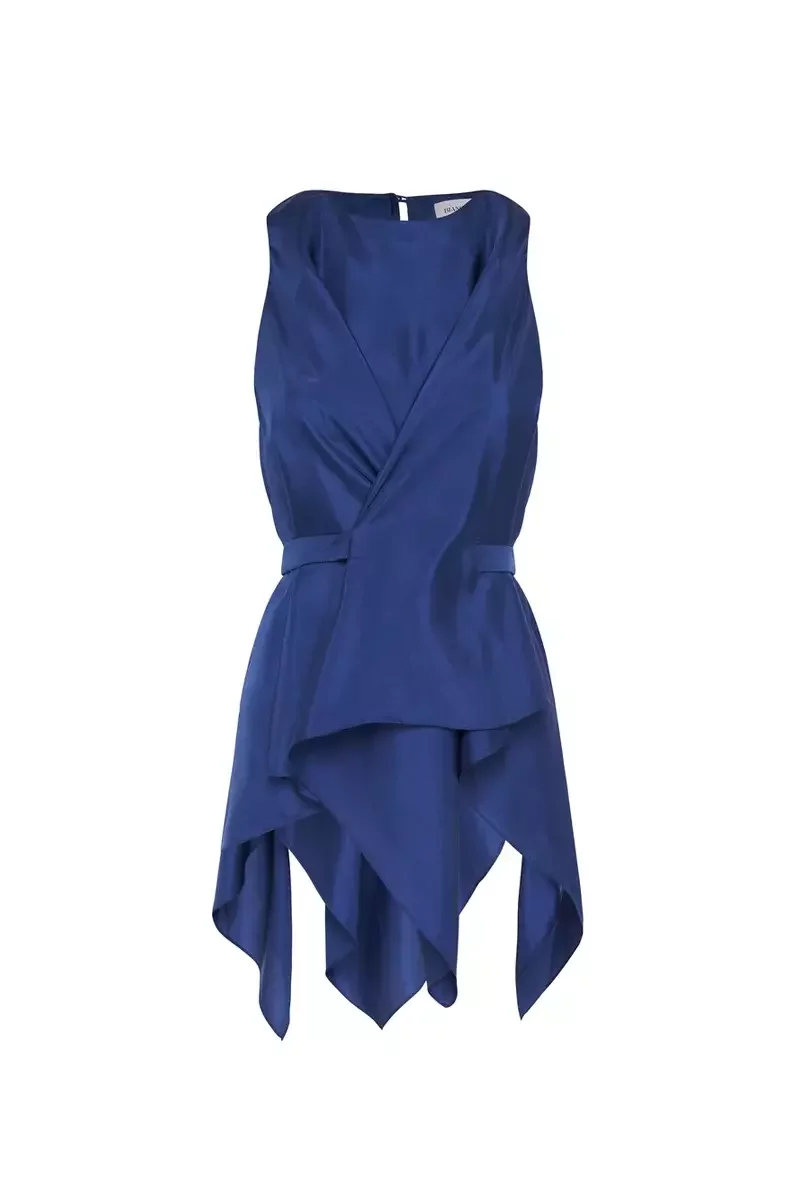 SAPPHIRE & MAGENTA SILK VERA TOP