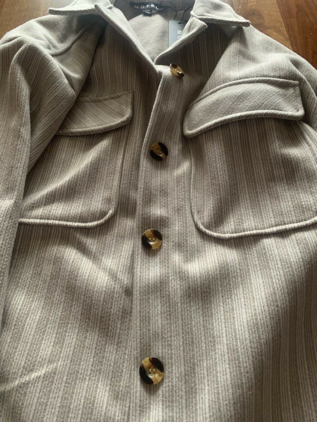 Marcella Light Grey Striped Jacket (S) - new