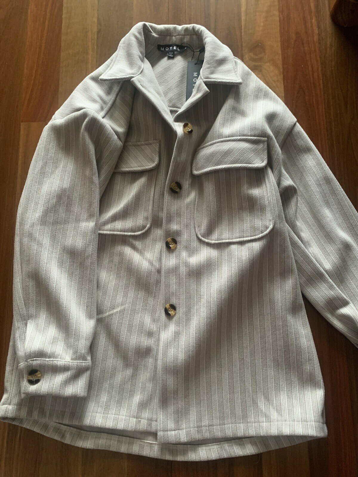 Marcella Light Grey Striped Jacket (S) - new