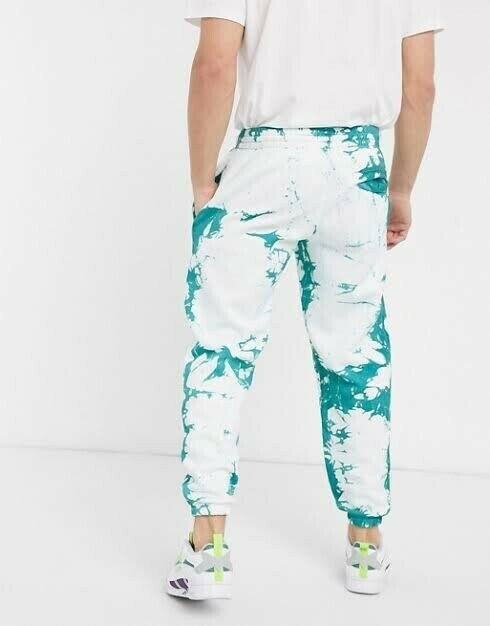 Blue and White Tie Dye Trackpants / Sweatpants (XS/S)