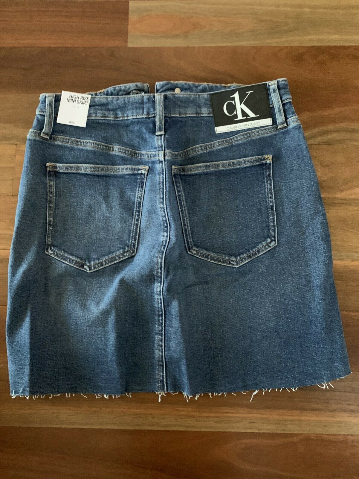Mid-Blue Denim High Rise Mini Skirt (28) - new