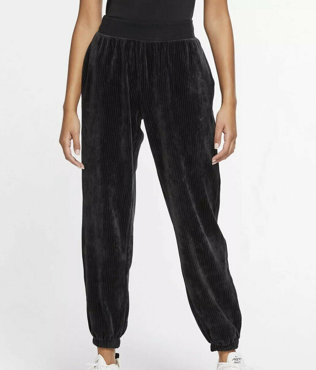 Black cord track pants / joggers (S) - new