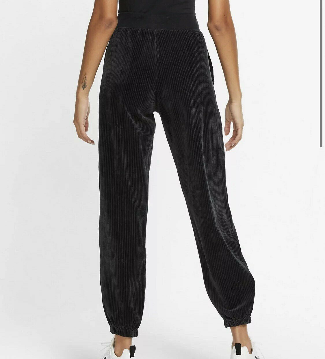 Black cord track pants / joggers (S) - new