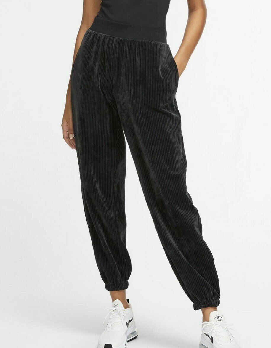 Black cord track pants / joggers (S) - new