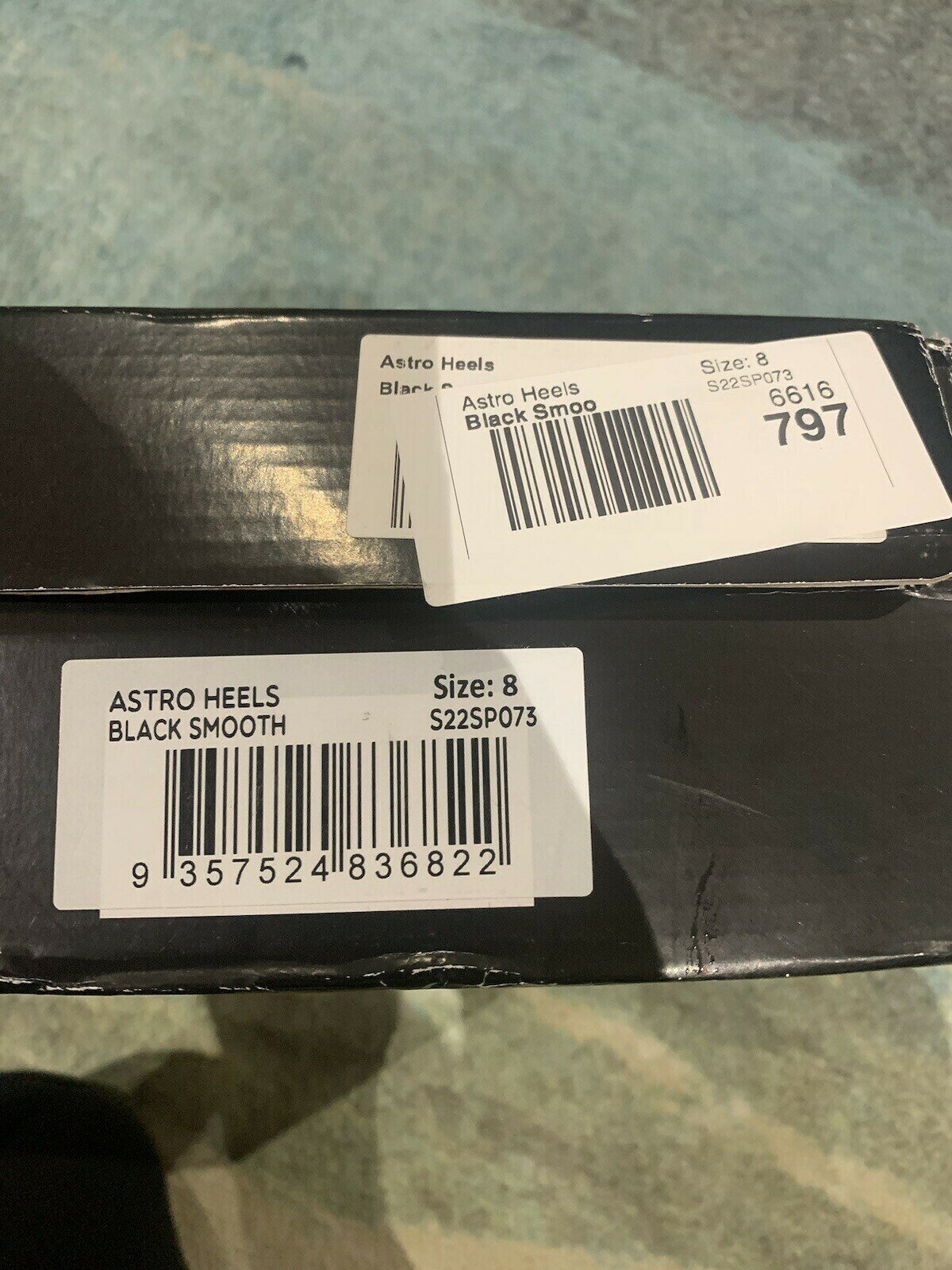 'Astro' smooth black high heel shoes (8) - new