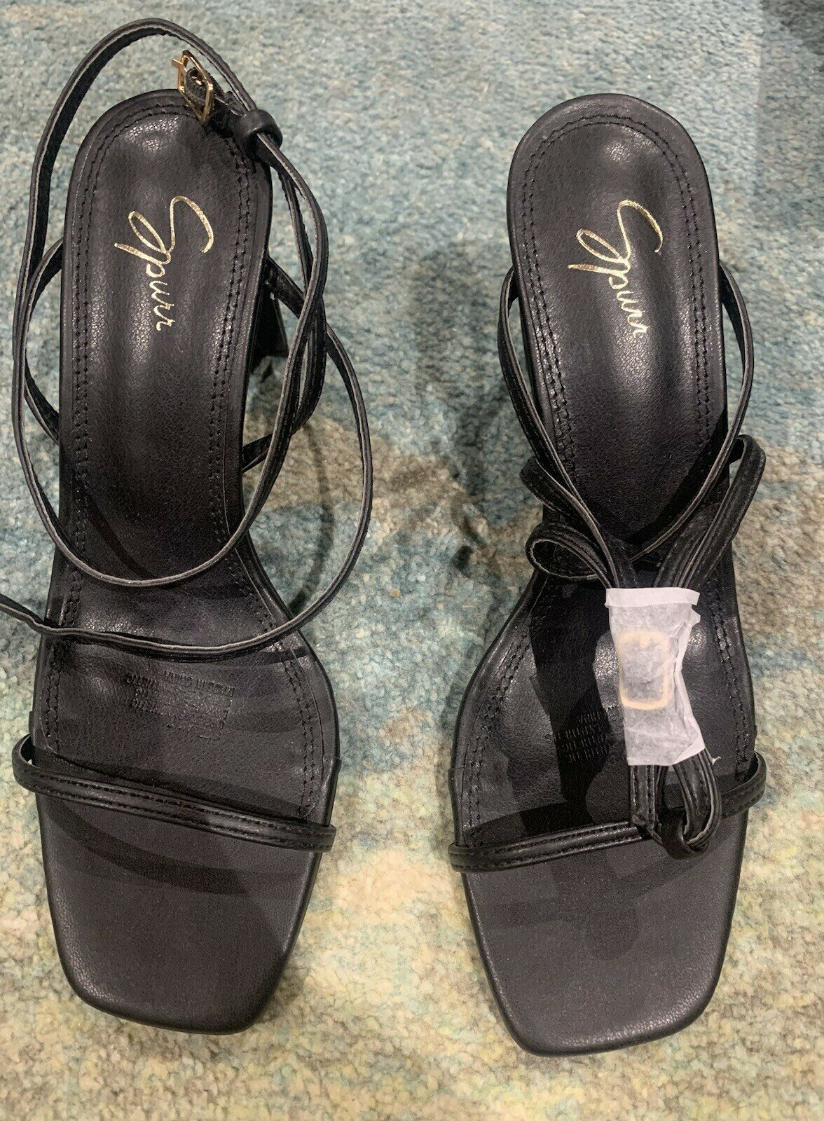 'Astro' smooth black high heel shoes (8) - new