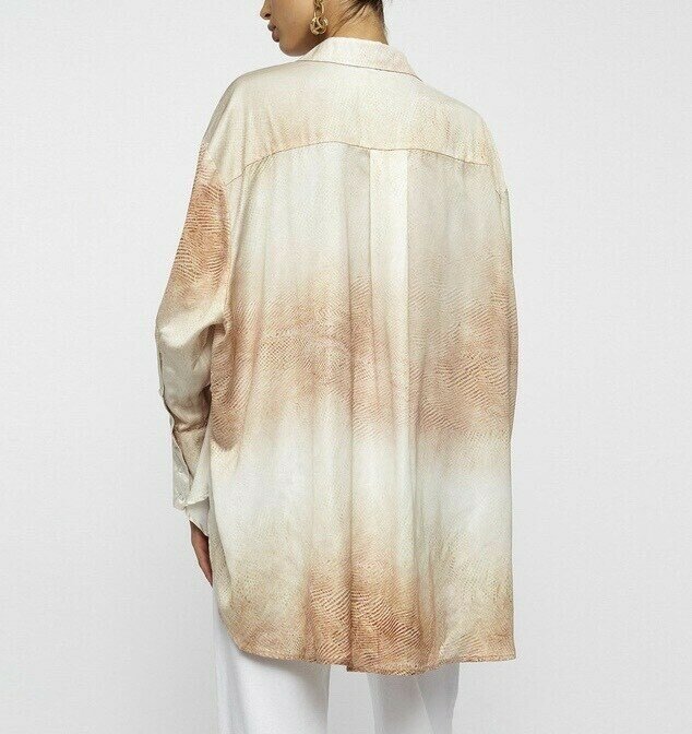 ‘Not Your Average’ Nude Python Button Shirt - new
