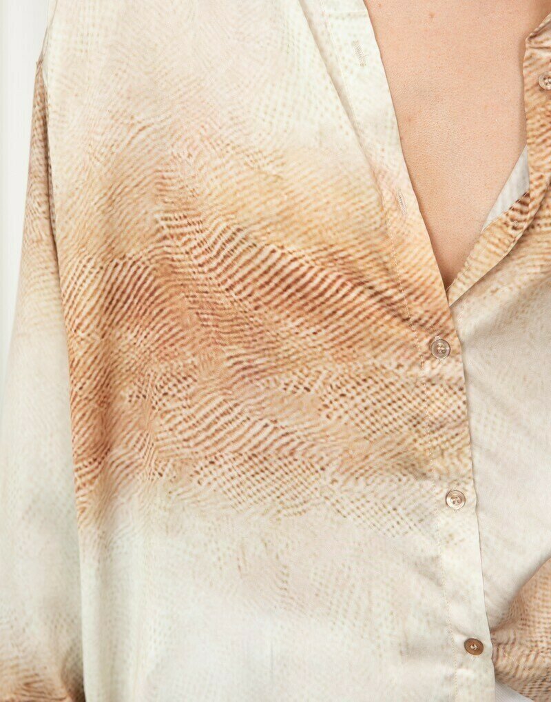 ‘Not Your Average’ Nude Python Button Shirt - new