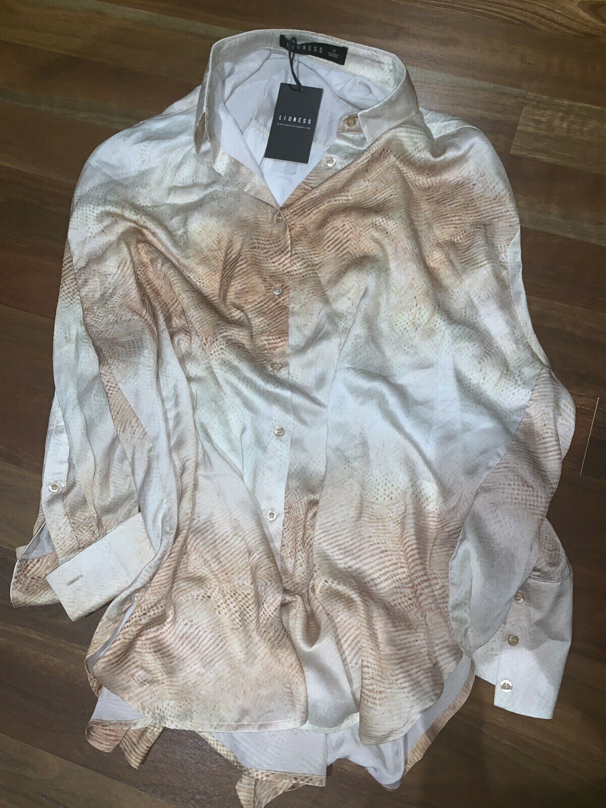 ‘Not Your Average’ Nude Python Button Shirt - new