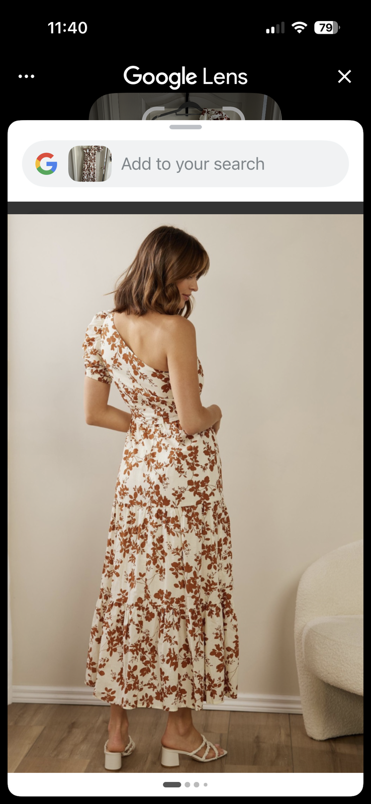Rust floral one shoulder dress 