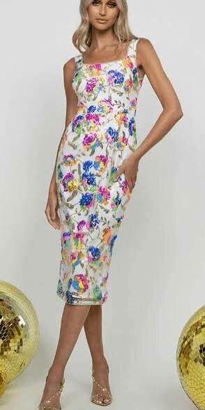 Australia- Marley squared neck mid dress