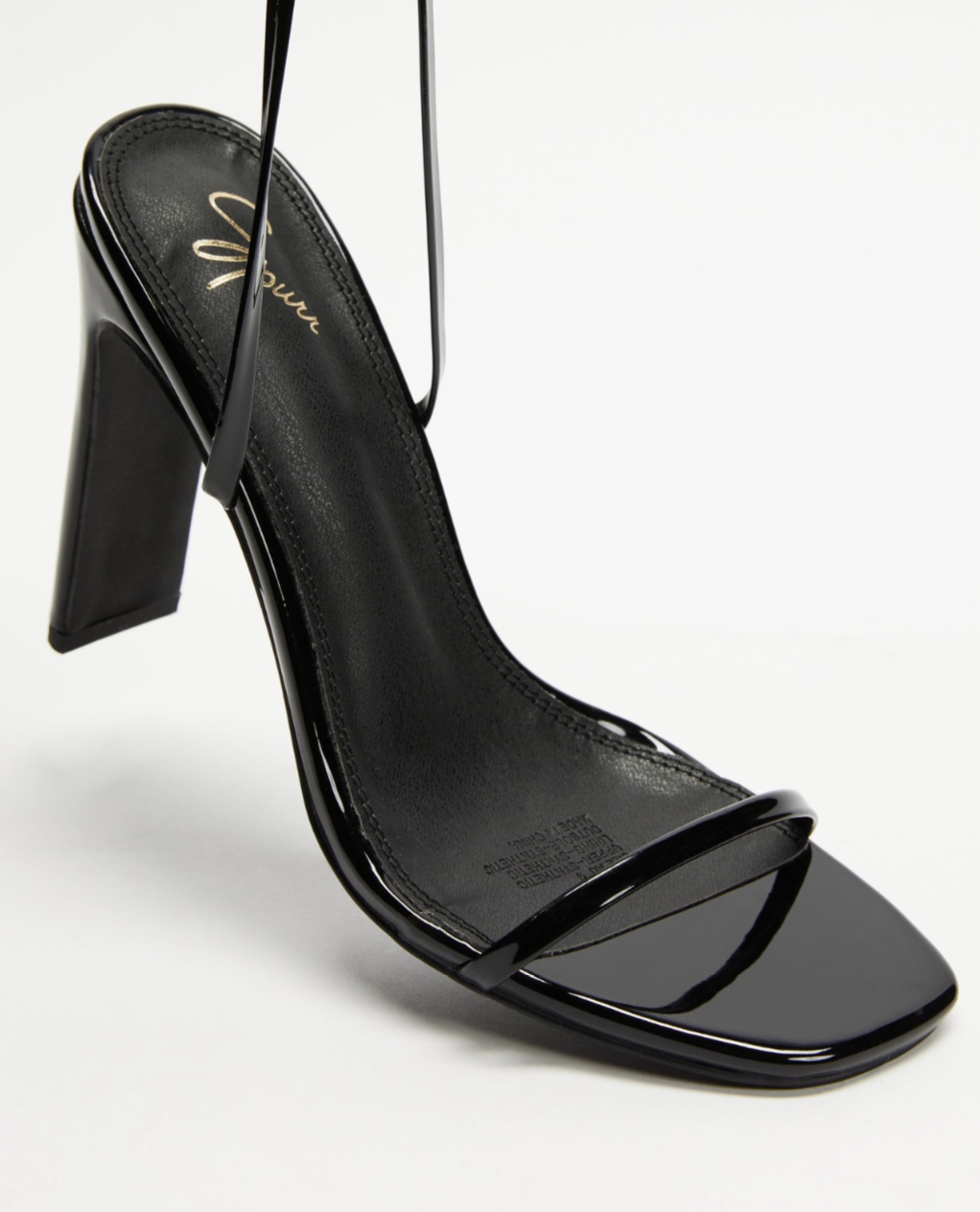 'Cascade' black patent heels (8) - new