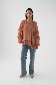 pink ruffle top
