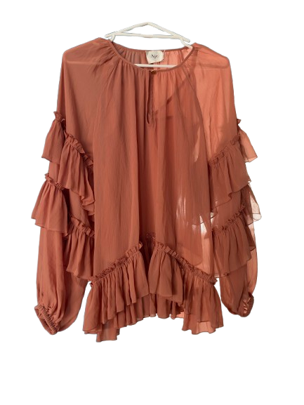 pink ruffle top