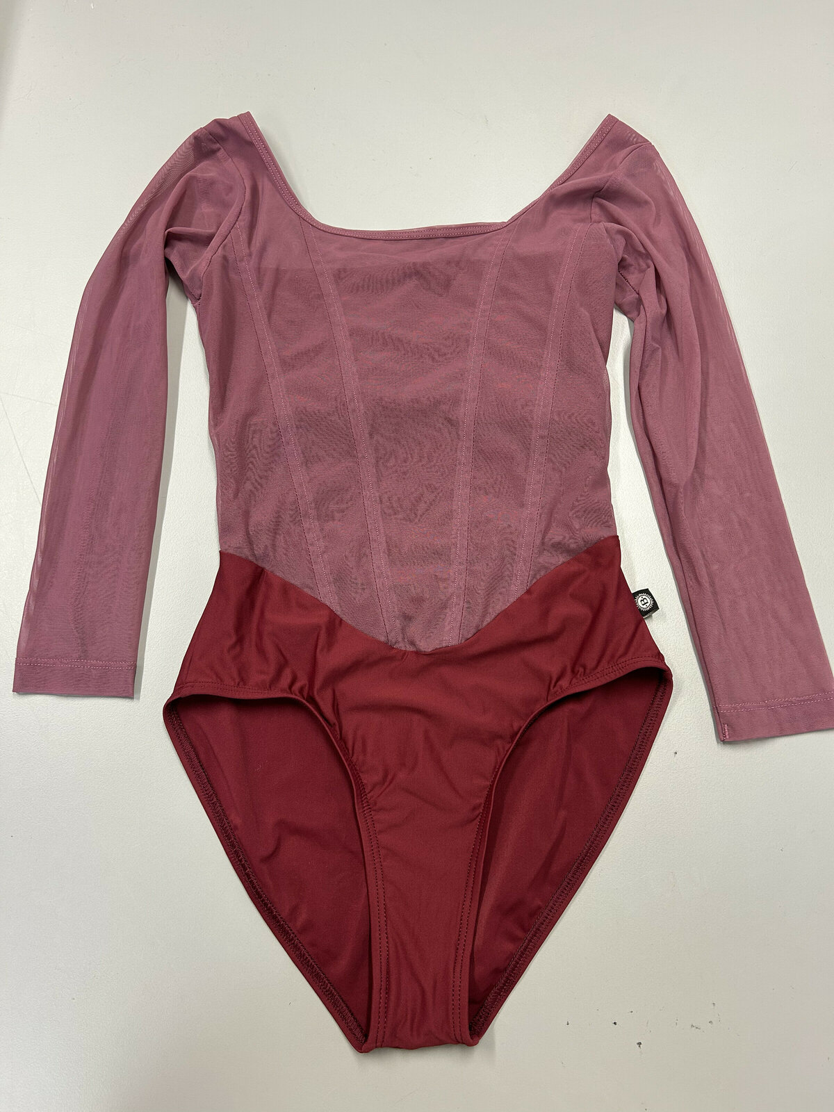 SOFIA LEOTARD LONG SLEEVE- PERSIAN PLUM MEXICAN ROSE