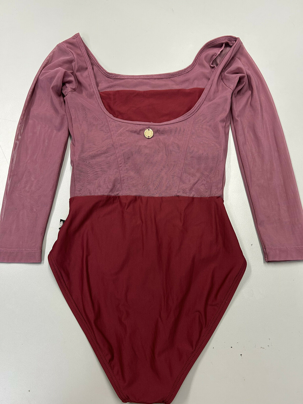 SOFIA LEOTARD LONG SLEEVE- PERSIAN PLUM MEXICAN ROSE