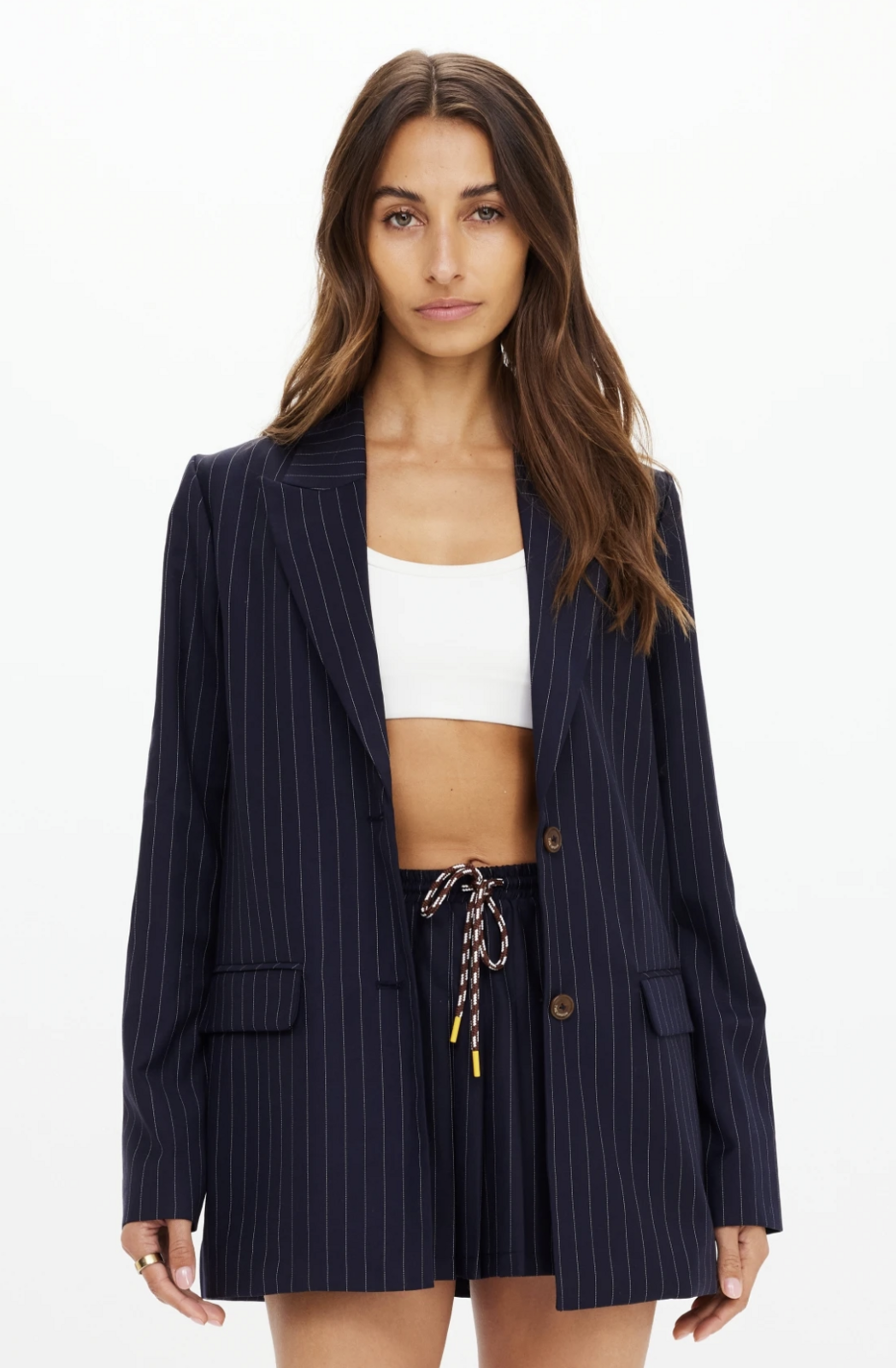WOOL BOYFRIEND BLAZER - PINSTRIPE [USW325028]