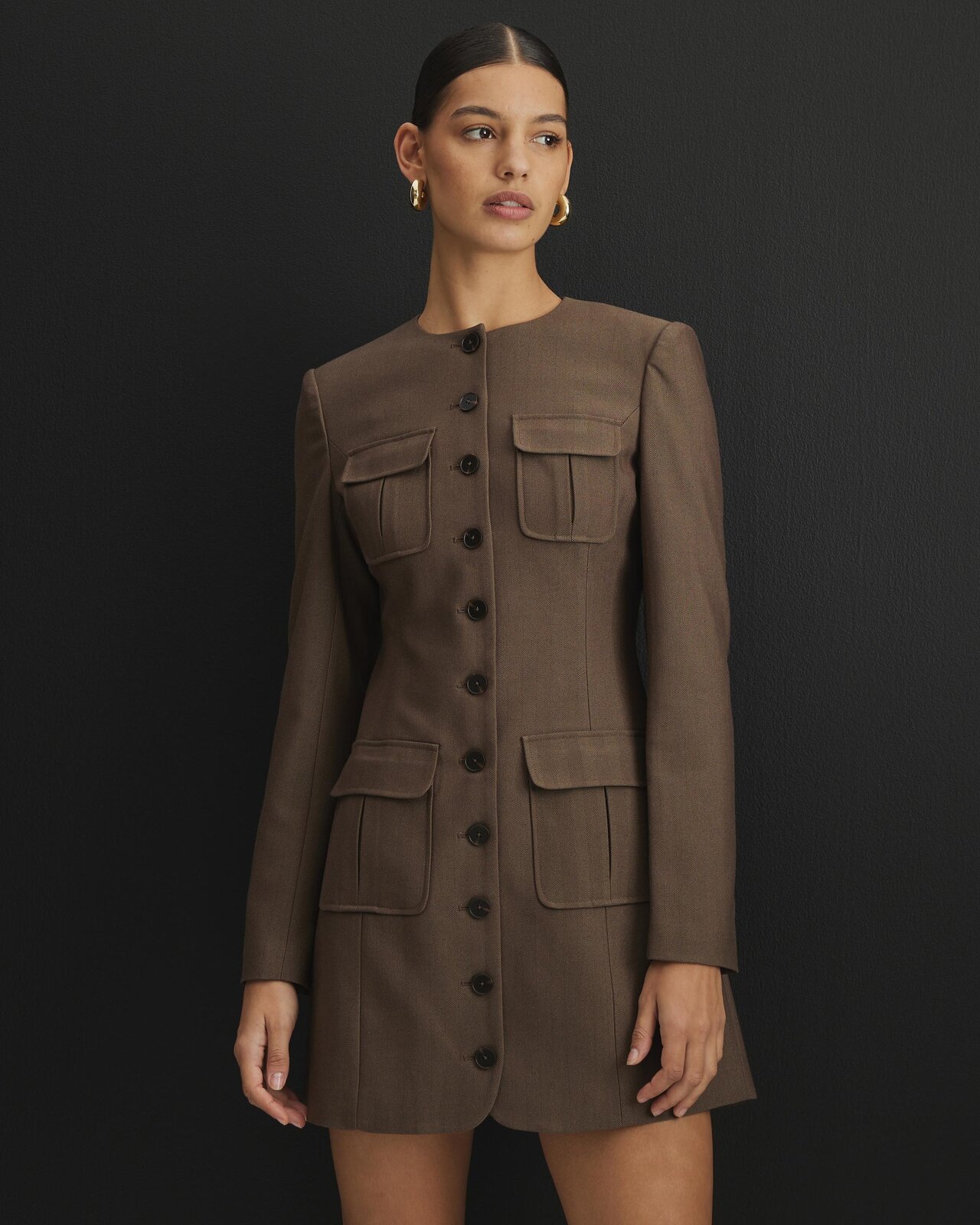 Jen Tailored Patch Pocket Mini Dress