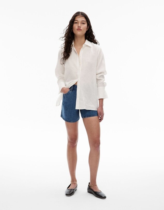 Linen Split Detail Shirt