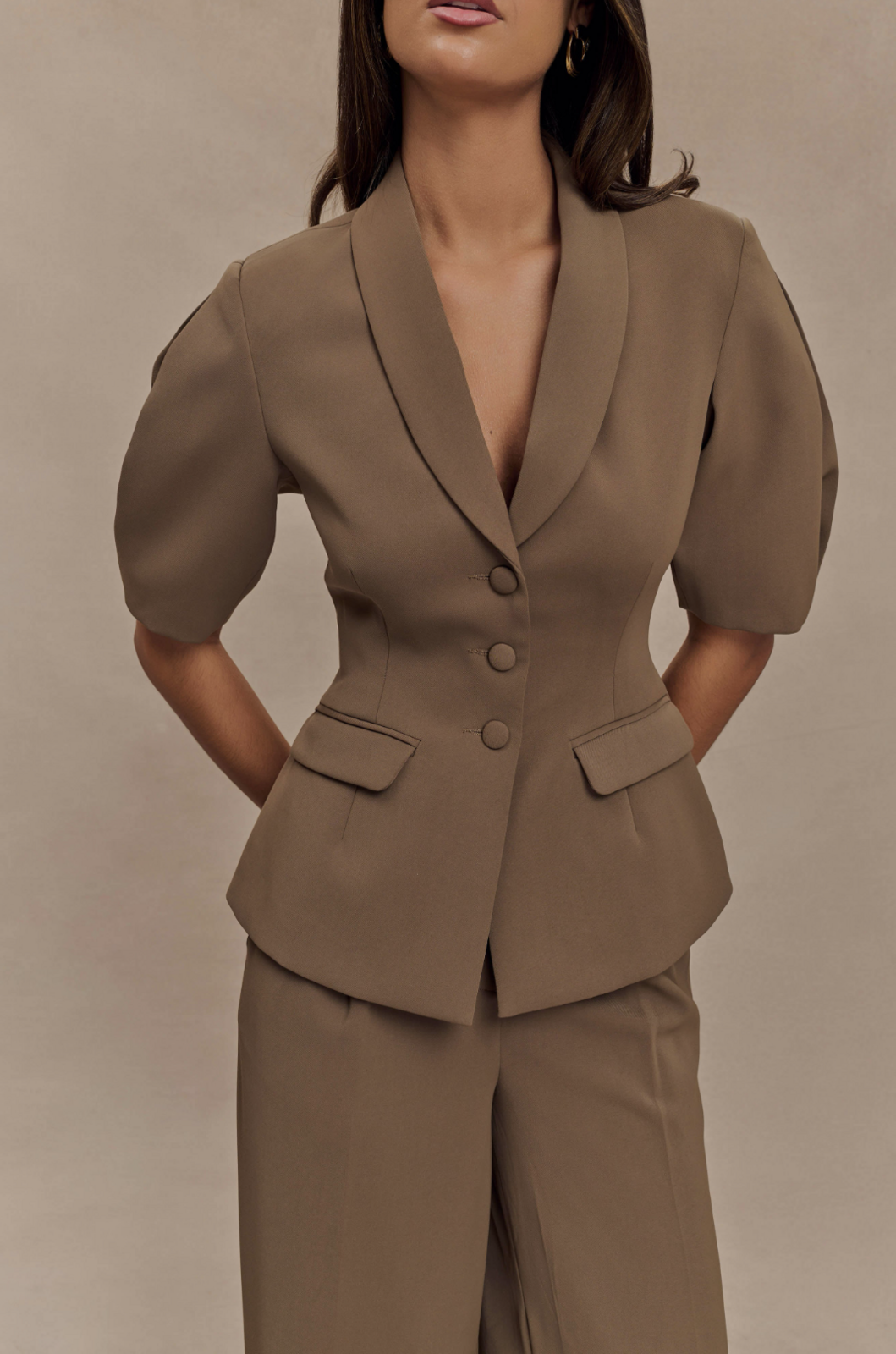 Opal Puff Sleeve Suiting Top