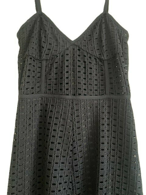black eyelet midi dress