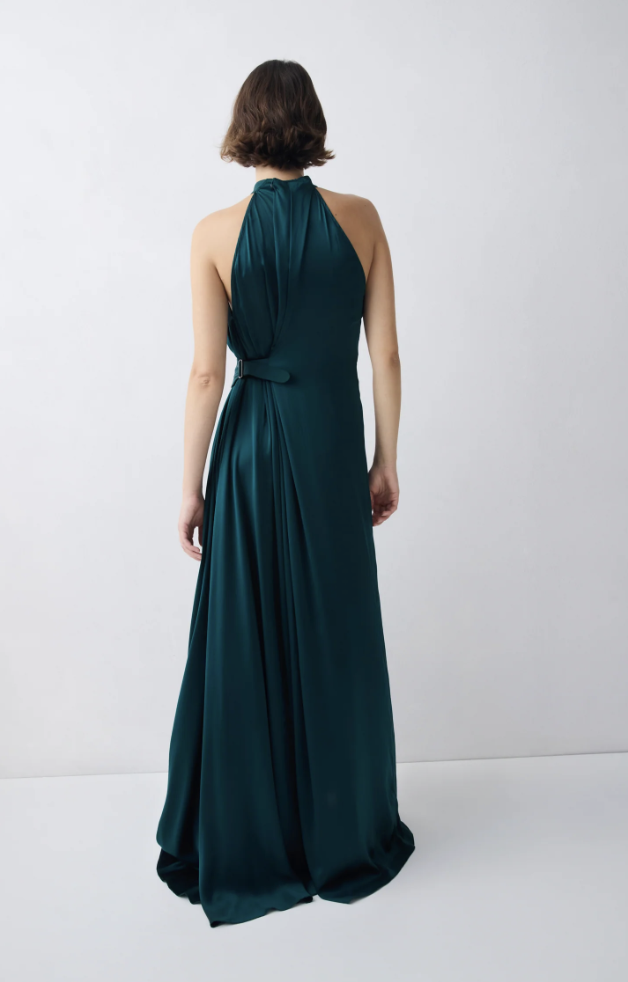Petrol Silk Satin Isabella Gown Size 1