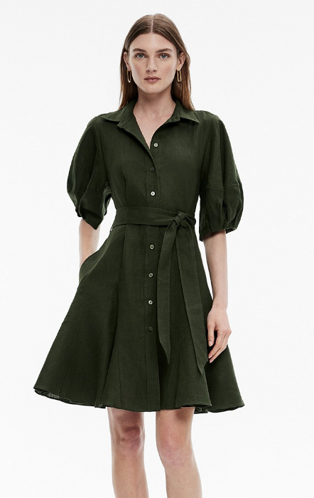 Ivy French Linen Godet Dress