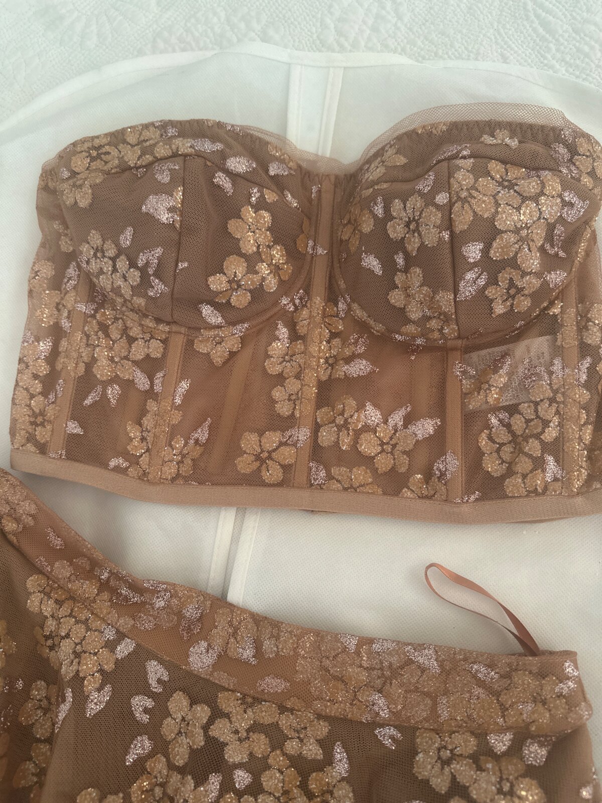 Tinsel Floral Bustier and Skirt Spice