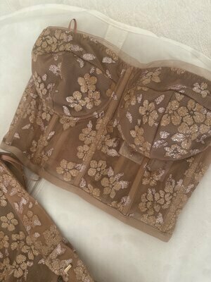 tinsel floral  bustier and skirt