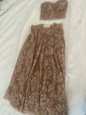 tinsel floral  bustier and skirt