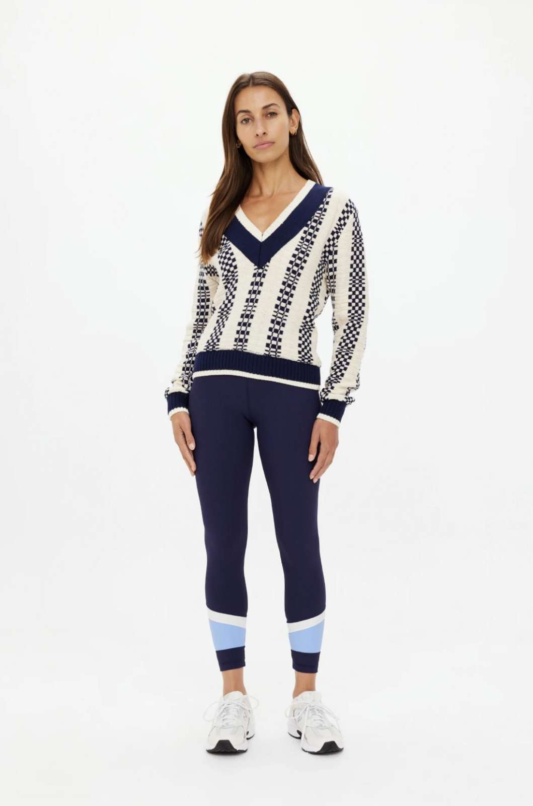 SONNY V NECK SWEATER  - CHECK [USW325042]