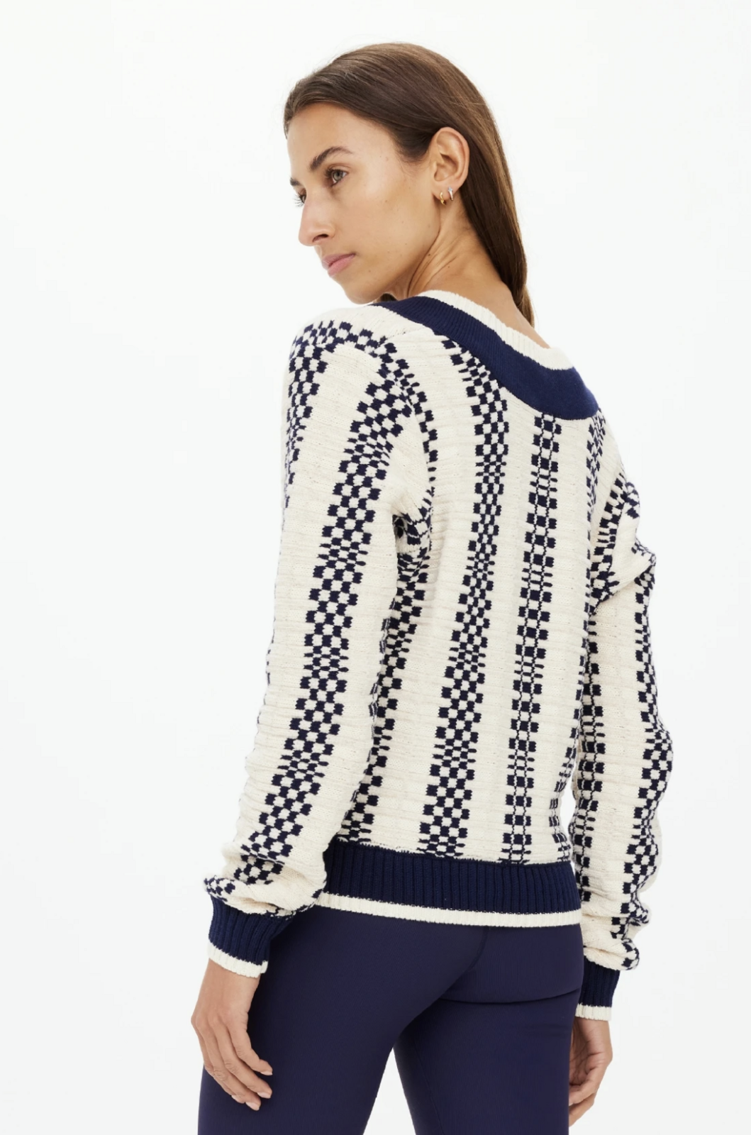 SONNY V NECK SWEATER  - CHECK [USW325042]