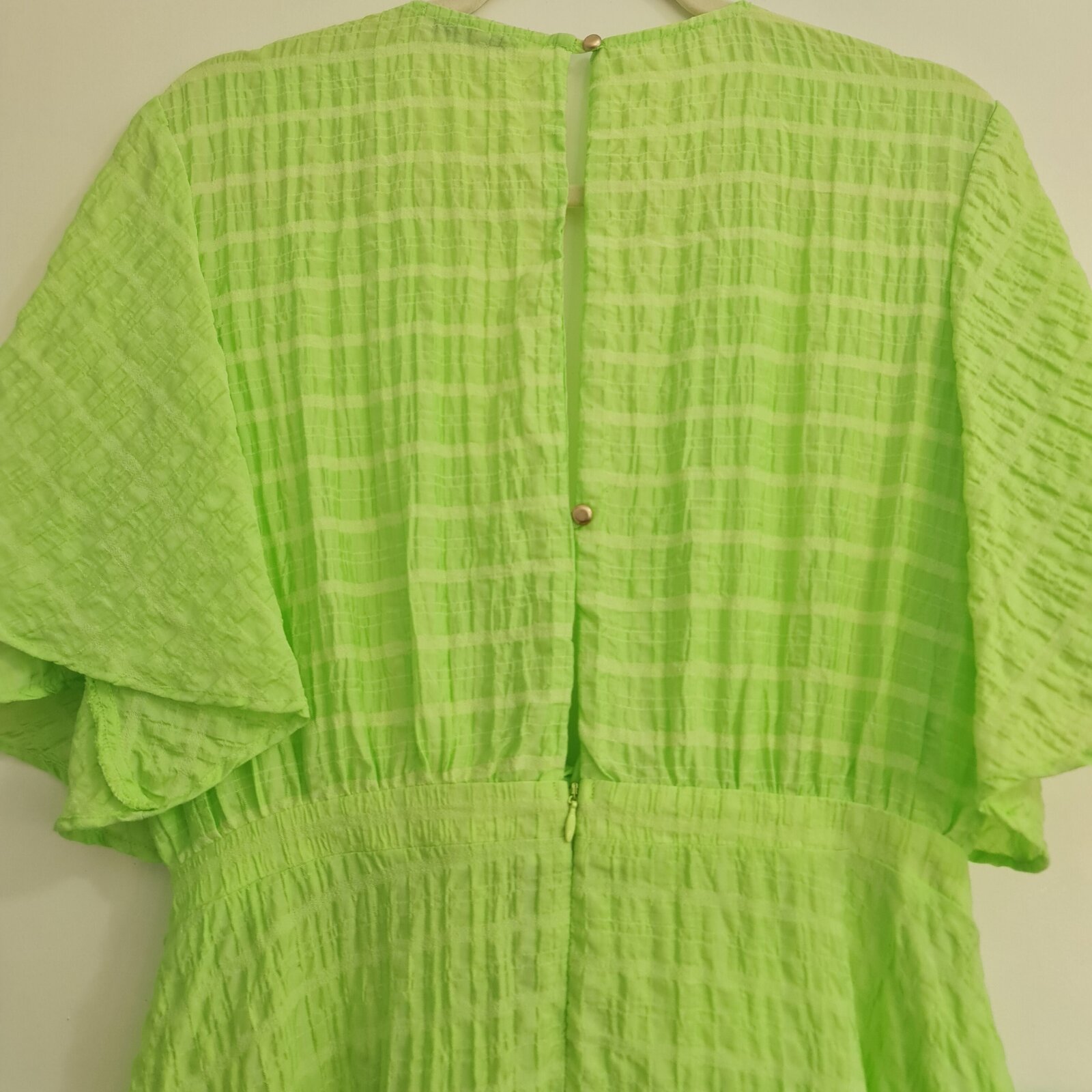 tie front line green dress 14
