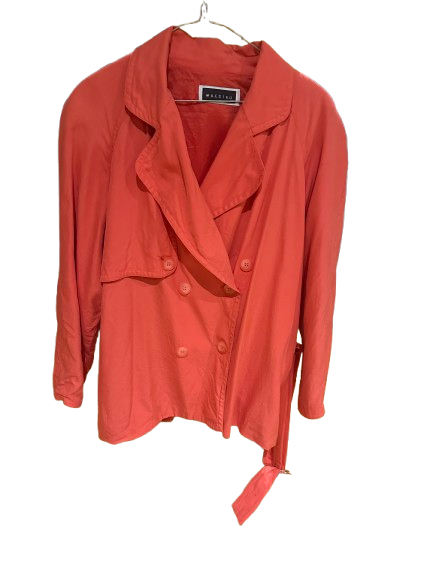 pink short trench coat, size 10
