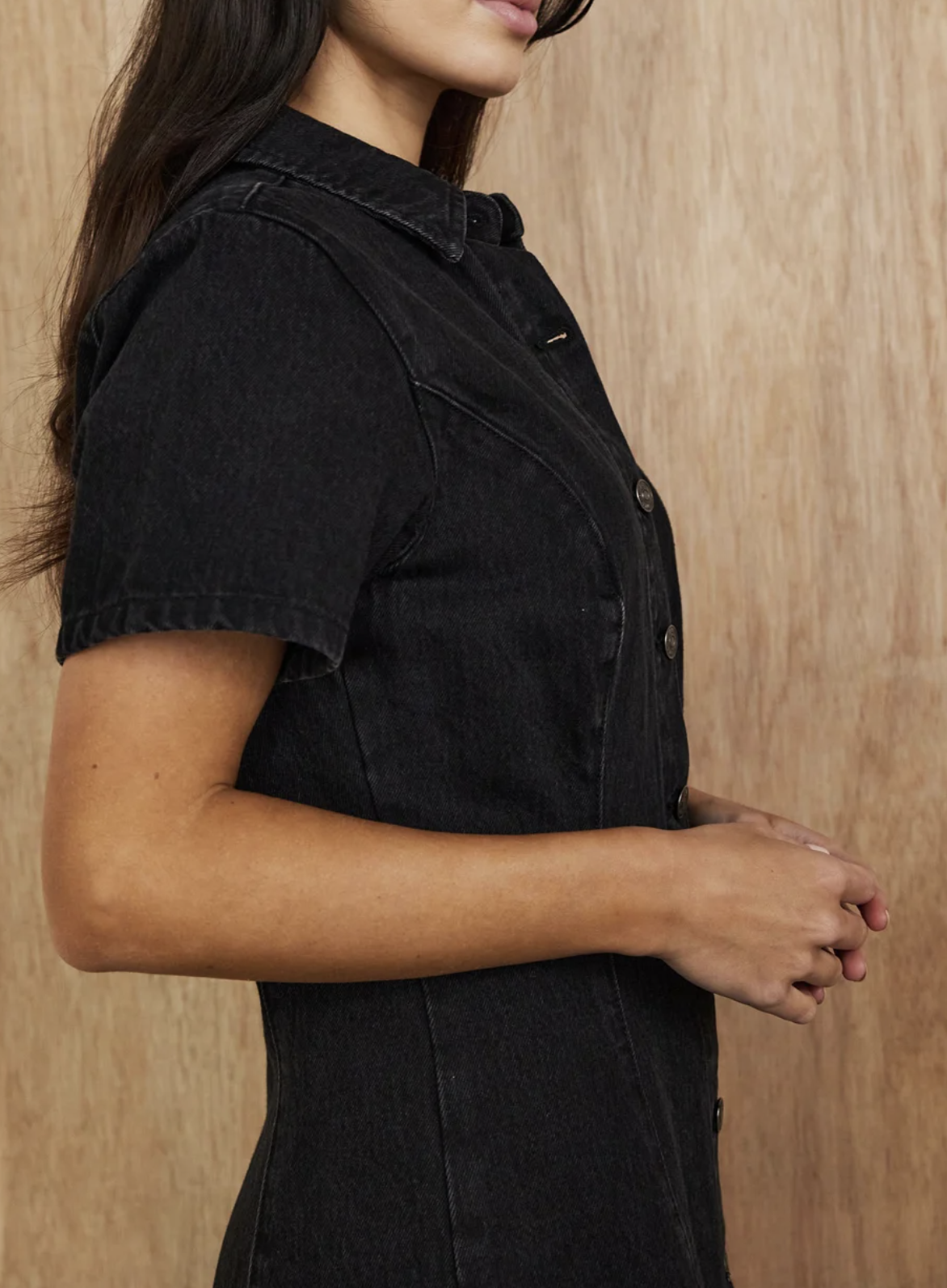 Ava Short Sleeve Denim Mini Dress