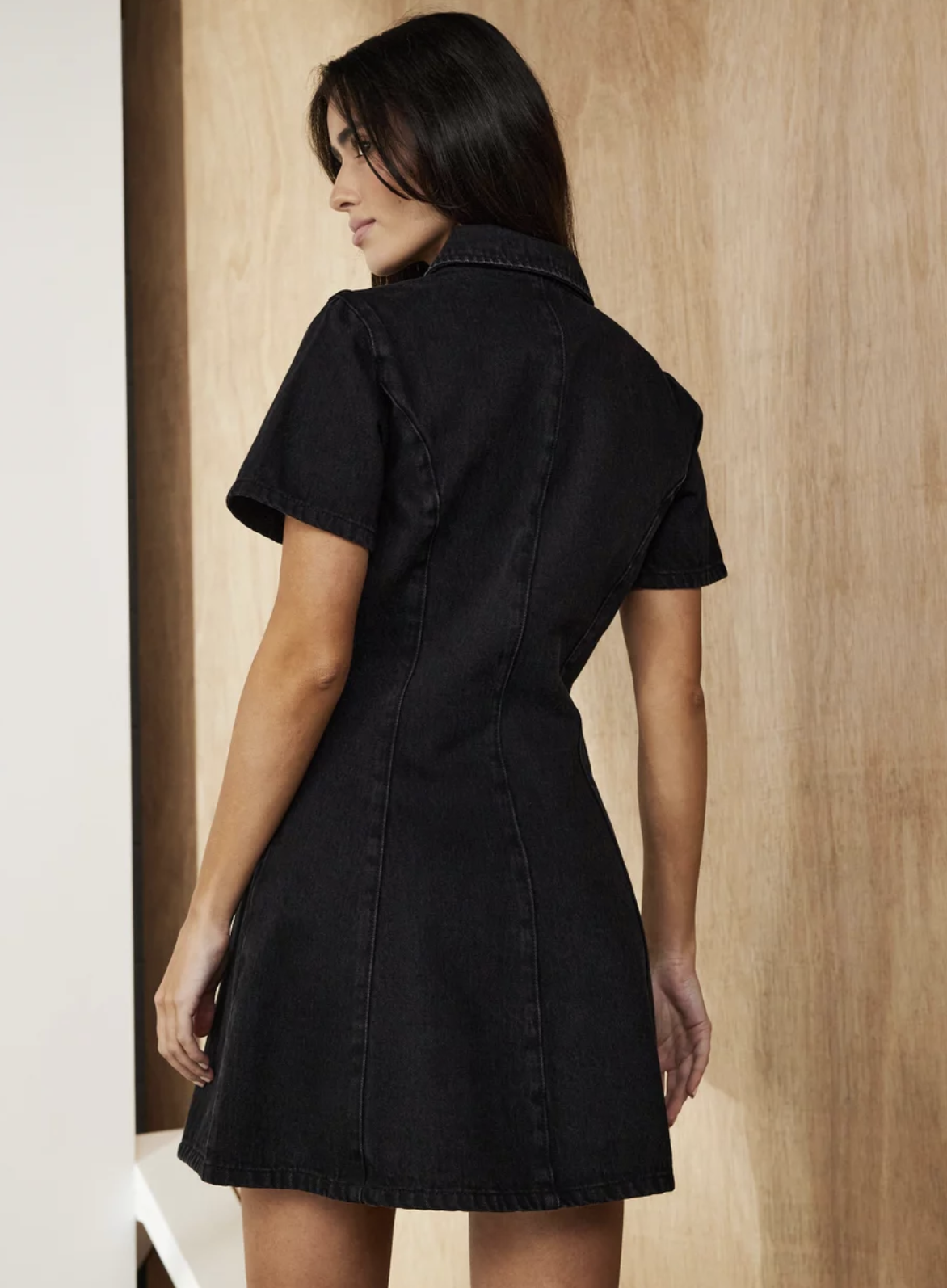 Ava Short Sleeve Denim Mini Dress